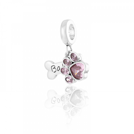 TALISMANE - Talisman pentru bratara din argint 925 rodiat, Piatra: zirconia fatetata, Culoare: roz, Sonis Silver