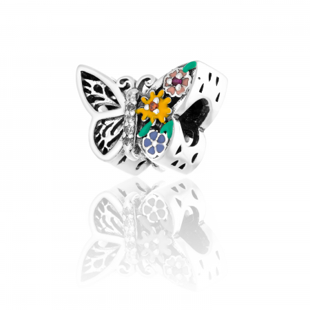 Produse - Talisman pentru bratara din argint 925 rodiat, Piatra: cubic zirconia, email, Culoare: multicolor, Sonis Silver