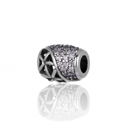 TALISMANE - Talisman pentru bratara din argint 925 rodiat, Piatra: cubic zirconia, Culoare: roz, Sonis Silver