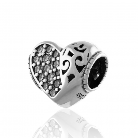 TALISMANE - Talisman pentru bratara din argint 925 rodiat, Piatra: zirconia fatetata , Culoare: transparent , Sonis Silver