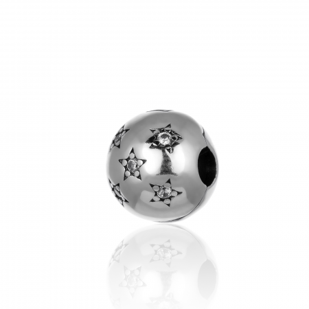 TALISMANE - Talisman pentru bratara din argint 925 rodiat, Piatra: cubic zirconia, Culoare: transparenta, Sonis Silver