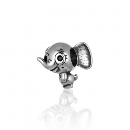 Produse - Talisman pentru bratara din argint 925 rodiat, Piatra: email,  Culoare: negru, Sonis Silver