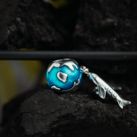 Talisman pentru bratara din argint 925, Piatra: email, Culoare: albastru, Sonis Silver [1]