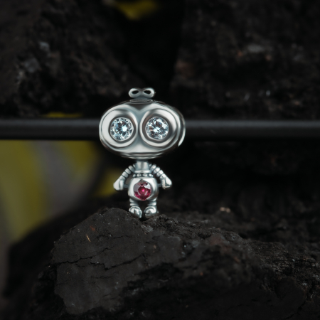 Talisman pentru bratara din argint 925 rodiat, Piatra: zirconia fatetata, Culoare: transparent si rosu, Sonis  Silver [1]