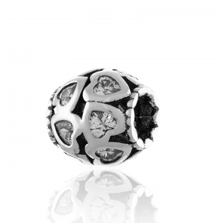 TALISMANE - Talisman pentru bratara din argint 925 rodiat, Piatra: zirconia fatetata si cubic zirconia, Culoare: transparenta, Sonis Silver