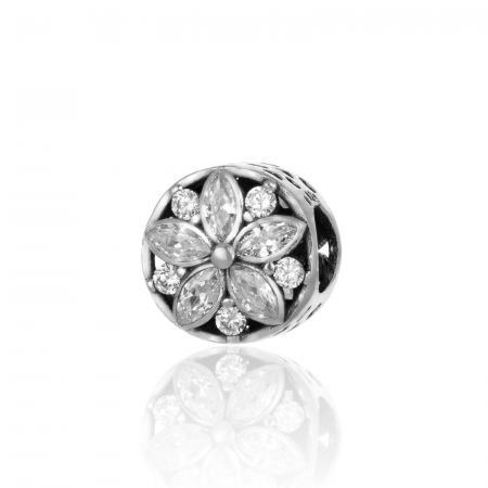 Talisman pentru bratara din argint 925 rodiat, Piatra: zirconia fatetata si cubic zirconia, Culoare: transparenta, Sonis Silver [0]