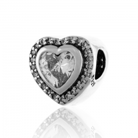 TALISMANE - Talisman pentru bratara din argint 925 rodiat, Piatra: zirconia fatetata si cubic zirconia,  Culoare: transparenta, Sonis Silver