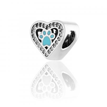 TALISMANE - Talisman pentru bratara din argint 925 rodiat, Piatra: zirconia fatetata  si cubic zirconia, Culoare: transparenta si albastru , Sonis Silver