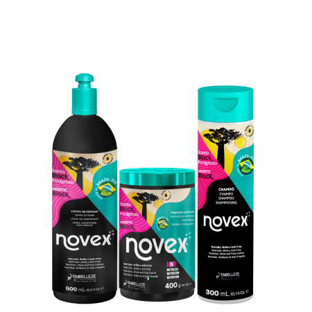 Set Ingrijirea Parului Cret si Ondulat Mystic Black cu Sampon, Masca si Activator de Bucle Novex [0]