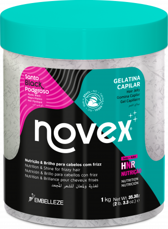 Curly and Wavy Hair - Novex Mystic Black Styling Gel 1KG for defined curls and volume without frizz