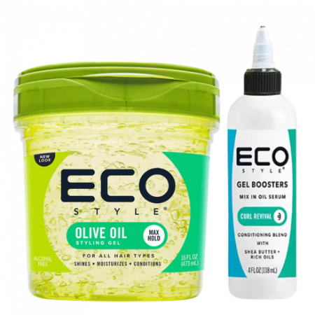Curly Hair Care - Curl Revival Olive Oil Syling Gel and Gel Booster Kit Eco Styler