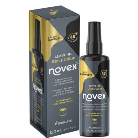 Ingrijirea Parului Cret - Novex Salon Blindagem Gloss Color Leave-In 120 ml pentru păr vopsit cu protecție termică și efect de gloss