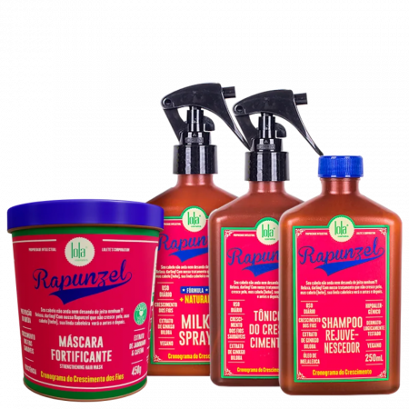 Cresterea Parului - Set Rapunzel Lola Cosmetics – Șampon, Tonic, Leave-in și Mască Fortifiantă pentru păr mai puternic și mai sănătos