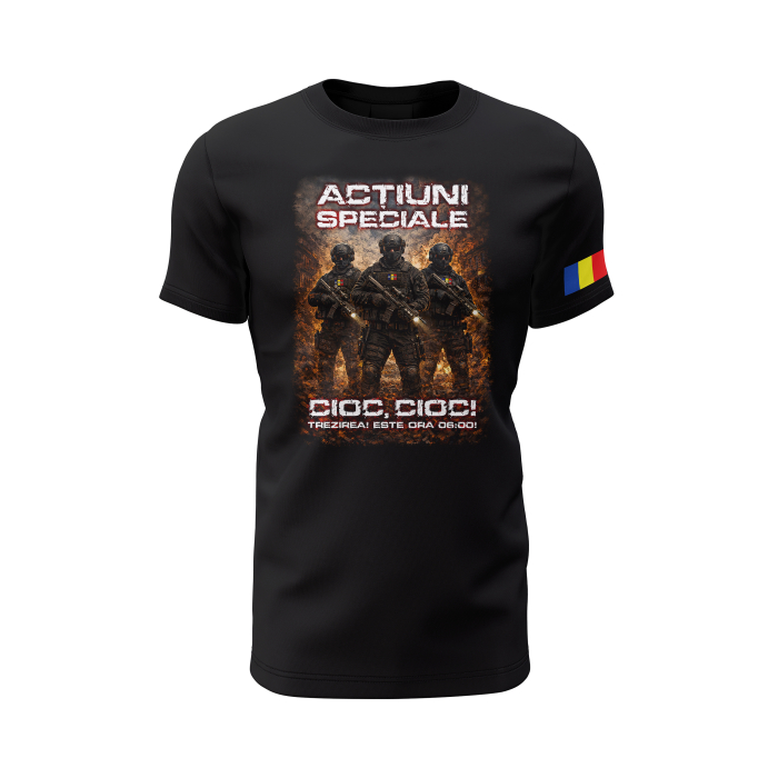 Acțiuni Speciale - Tricou Premium din Bumbac 100%, 190 GSM, Pre-Micșorat - Negru [2]