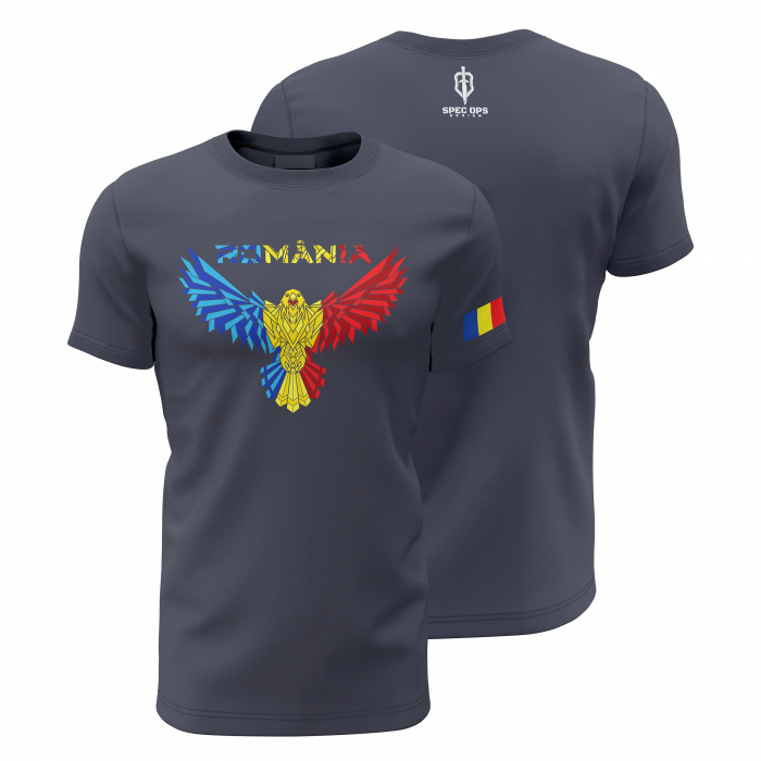 Acvila Geometrică - Tricou Premium din Bumbac 100%, 190 GSM, Pre-Micșorat - Denim [1]