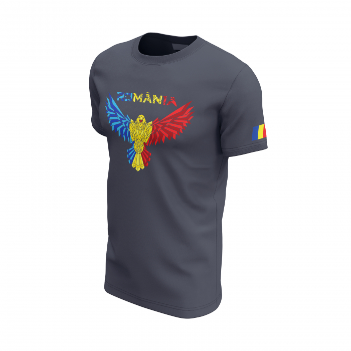 Acvila Geometrică - Tricou Premium din Bumbac 100%, 190 GSM, Pre-Micșorat - Denim [3]