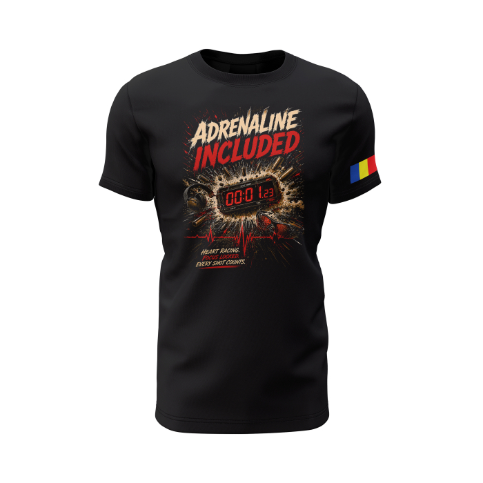 Adrenaline Included V2.0 - Tricou Premium din Bumbac 100%, 190 GSM, Pre-Micșorat - Negru [2]