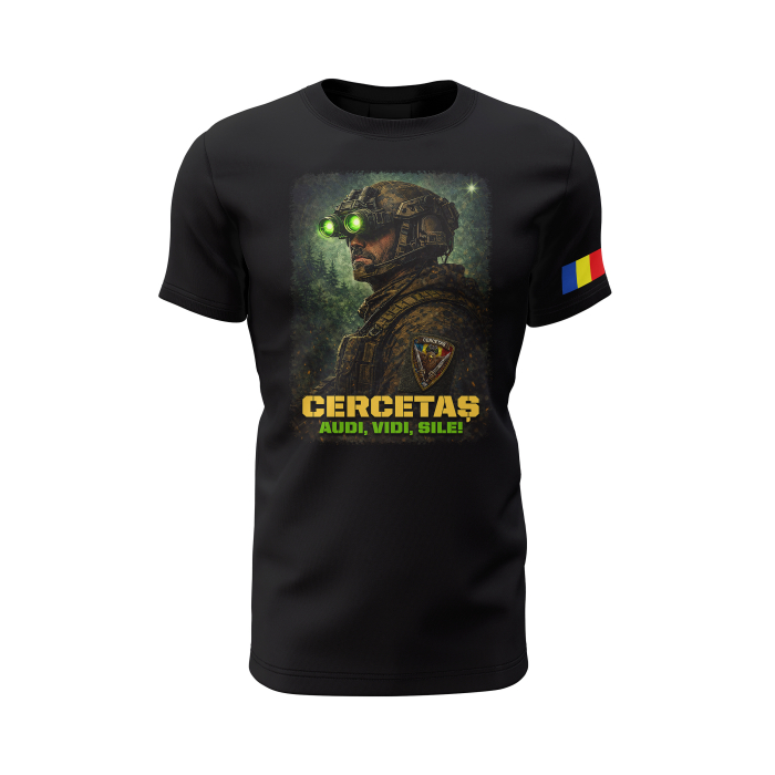 Cercetaș V1.0 - Tricou Premium din Bumbac 100%, 190 GSM, Pre-Micșorat - Negru [2]