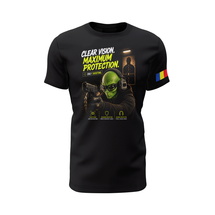 Clear Vision Maximum Protection - Tricou Premium din Bumbac 100%, 190 GSM, Pre-Micșorat - Negru [2]