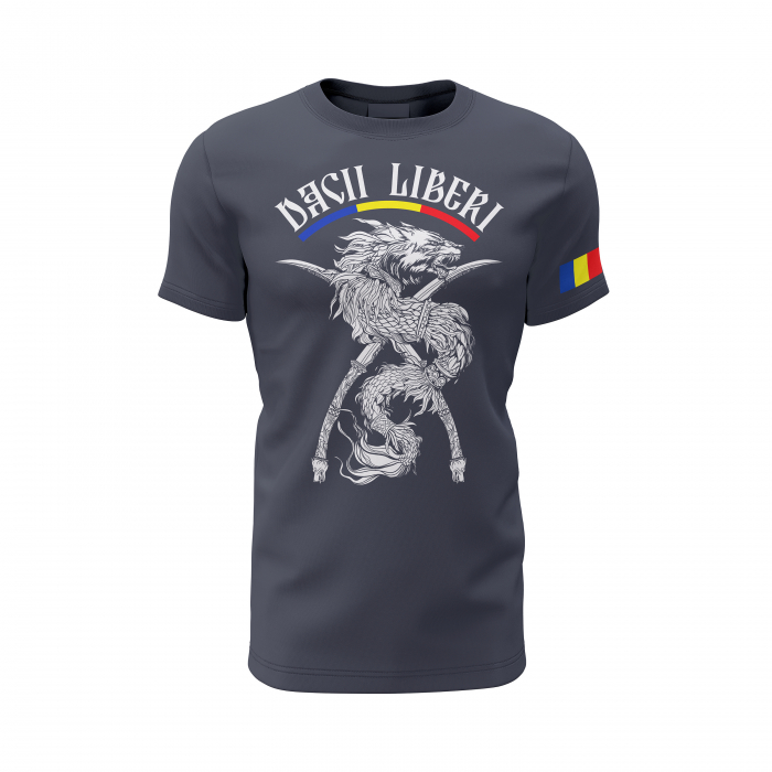 Dacii Liberi - Tricou Premium din Bumbac 100%, 190 GSM, Pre-Micșorat - Denim [2]