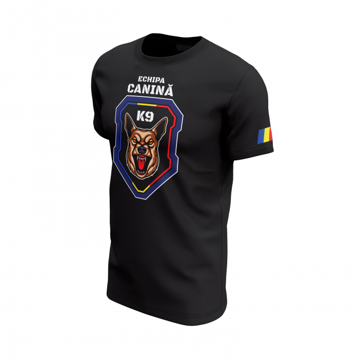 Echipa Canină - Tricou Premium din Bumbac 100%, 190 GSM, Pre-Micșorat - Negru [3]