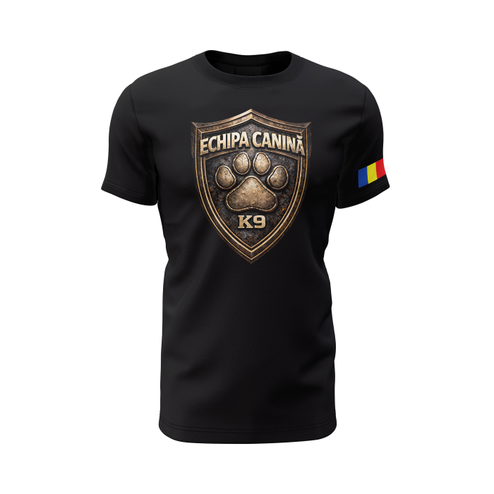 Echipa Canină V2.0 - Tricou Premium din Bumbac 100%, 190 GSM, Pre-Micșorat - Negru [2]