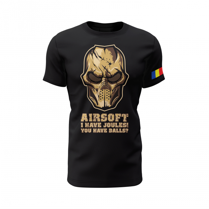 Echipa de Airsoft - Tricou Premium din Bumbac 100%, 190 GSM, Pre-Micșorat - Negru [2]