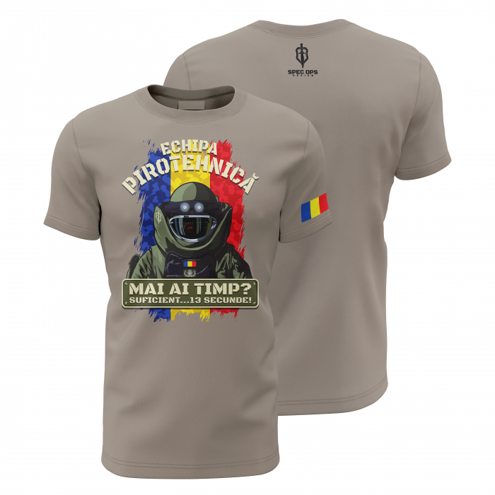 Echipa Pirotehnică - Tricou Premium din Bumbac 100%, 190 GSM, Pre-Micșorat - Zinc [1]