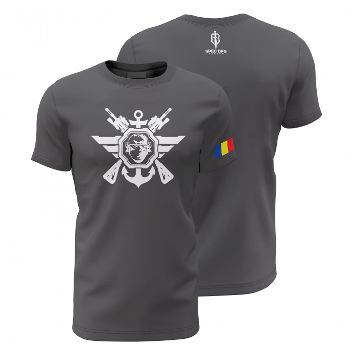 Forțe Speciale - Tricou Premium din Bumbac 100%, 190 GSM, Pre-Micșorat - Gri Închis [1]