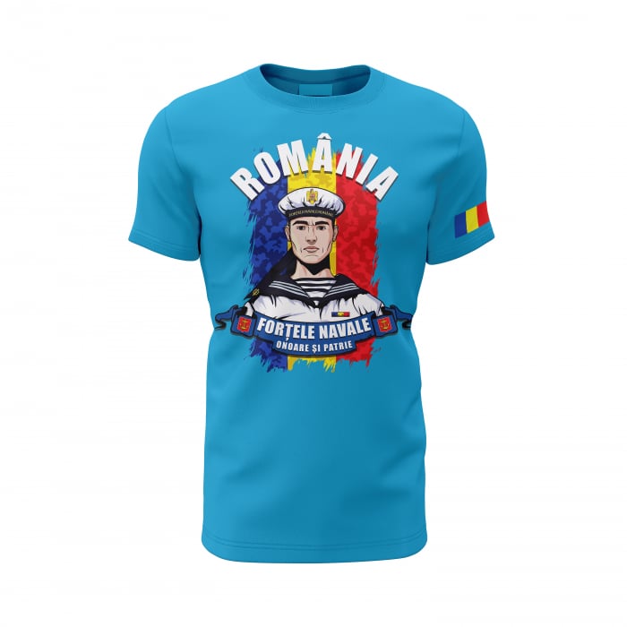 Forțele Navale - Tricou Premium din Bumbac 100%, 190 GSM, Pre-Micșorat - Albastru [2]