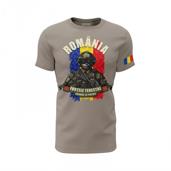 Forţele Terestre - Tricou Premium din Bumbac 100%, 190 GSM, Pre-Micșorat - Zinc [2]