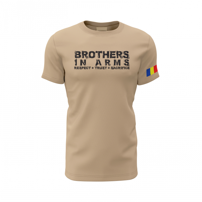 Fraţi de Arme - Tricou Premium din Bumbac 100%, 190 GSM, Pre-Micșorat - Crem [2]