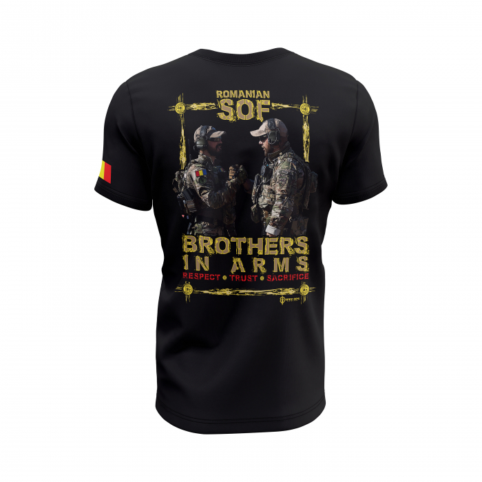 Frați de Arme - Tricou Premium din Bumbac 100%, 190 GSM, Pre-Micșorat - Negru [4]