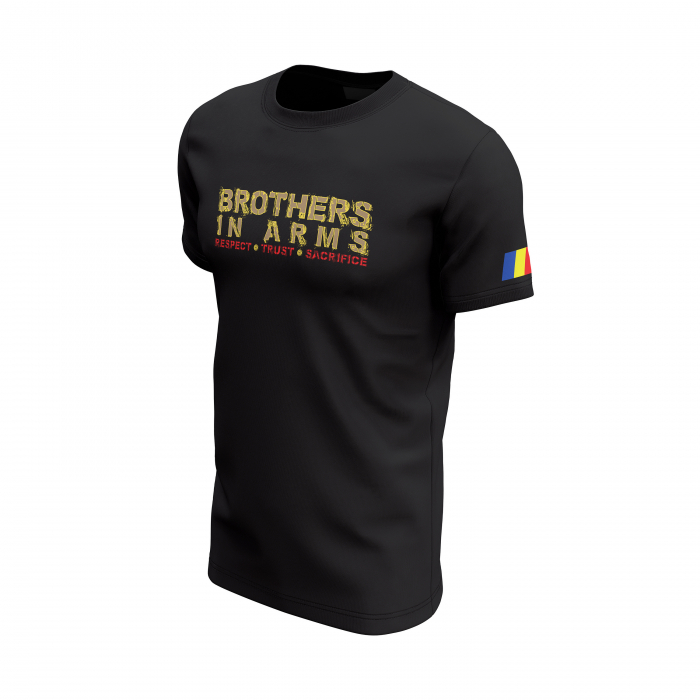 Frați de Arme - Tricou Premium din Bumbac 100%, 190 GSM, Pre-Micșorat - Negru [3]