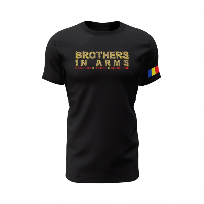 Frați de Arme - Tricou Premium din Bumbac 100%, 190 GSM, Pre-Micșorat - Negru [2]