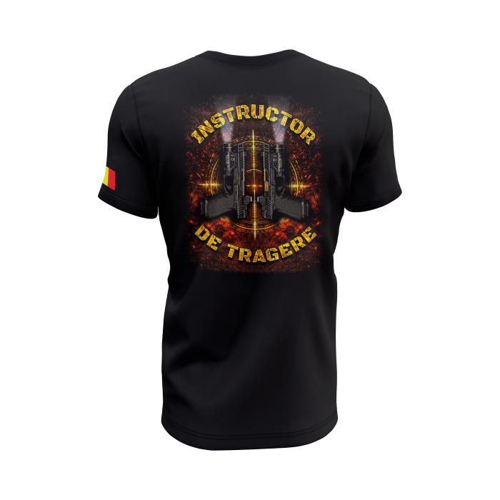 Instructor de Tragere V1.0 -  Tricou Premium din Bumbac 100%, 190 GSM, Pre-Micșorat - Negru [3]
