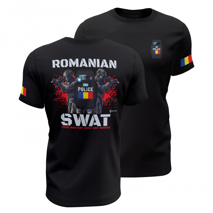 Intervenție şi Acțiuni Speciale - Tricou Premium din Bumbac 100%, 190 GSM, Pre-Micșorat - Negru [1]