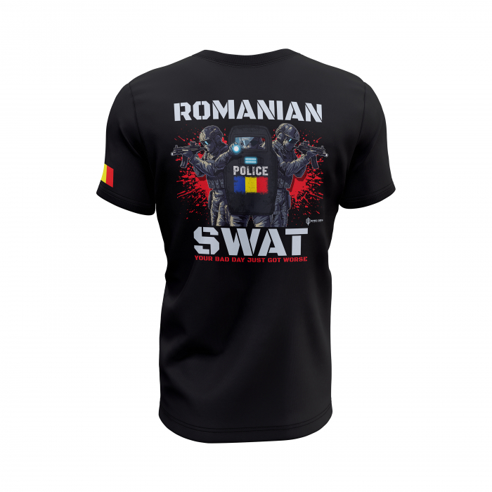 Intervenție şi Acțiuni Speciale - Tricou Premium din Bumbac 100%, 190 GSM, Pre-Micșorat - Negru [4]
