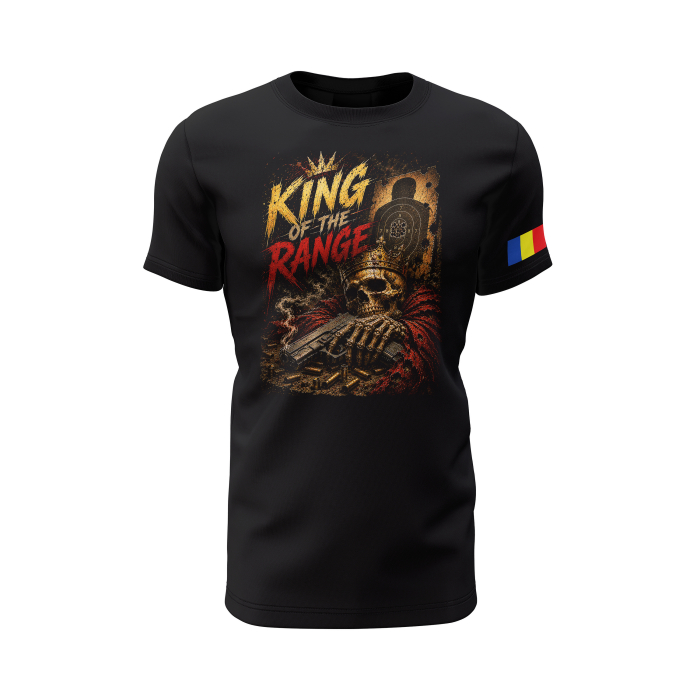 King Of The Range V1.0 - Tricou Premium din Bumbac 100%, 190 GSM, Pre-Micșorat - Negru [2]