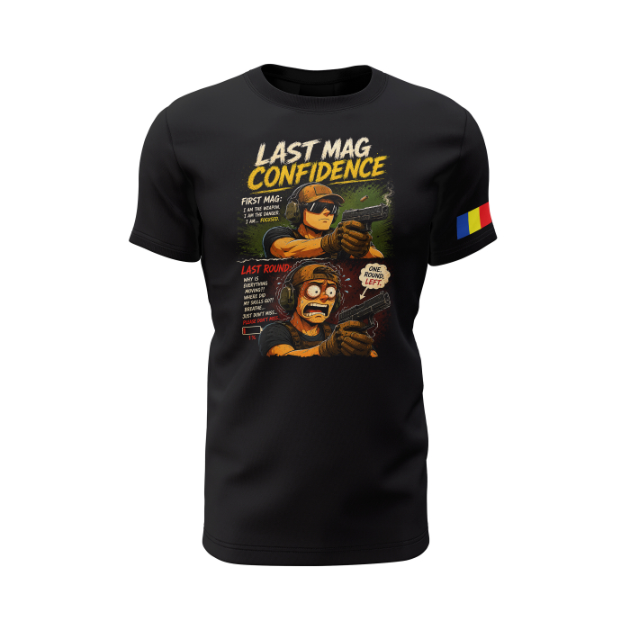 Last Mag Confidence V2.0 - Tricou Premium din Bumbac 100%, 190 GSM, Pre-Micșorat - Negru [2]