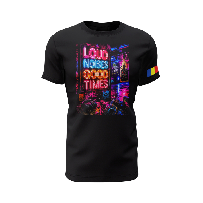 Loud Noises Good Times - Tricou Premium din Bumbac 100%, 190 GSM, Pre-Micșorat - Negru [2]