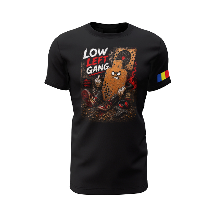 Low Left Gang - UnCensored - Tricou Premium din Bumbac 100%, 190 GSM, Pre-Micșorat - Negru [2]