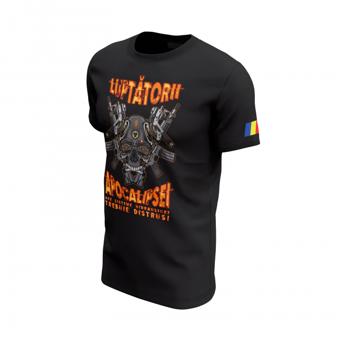 Luptătorii Apocalipsei - Tricou Premium din Bumbac 100%, 190 GSM, Pre-Micșorat - Negru [3]