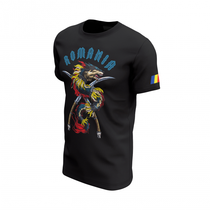 Lupul Dacic - Civil - Tricou Premium din Bumbac 100%, 190 GSM, Pre-Micșorat - Negru [3]