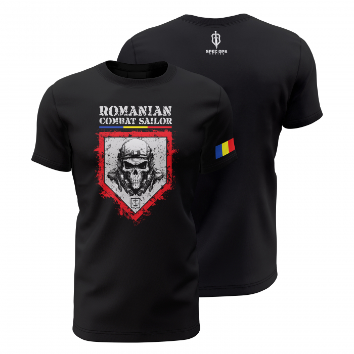 Marinar de Luptă - Tricou Premium din Bumbac 100%, 190 GSM, Pre-Micșorat - Negru [1]