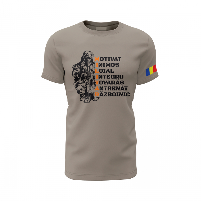 MILITAR - Tricou Premium din Bumbac 100%, 190 GSM, Pre-Micșorat - Zinc [2]