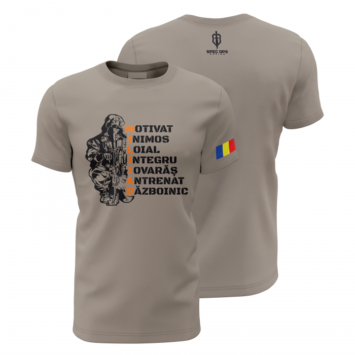 MILITAR - Tricou Premium din Bumbac 100%, 190 GSM, Pre-Micșorat - Zinc [1]