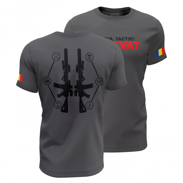Modul Tactic: ACTIVAT - Tricou Premium din Bumbac 100%, 190 GSM, Pre-Micșorat - Gri Închis [1]