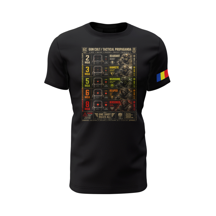 MOS - Gun Cult - Tricou Premium din Bumbac 100%, 190 GSM, Pre-Micșorat - Negru [2]