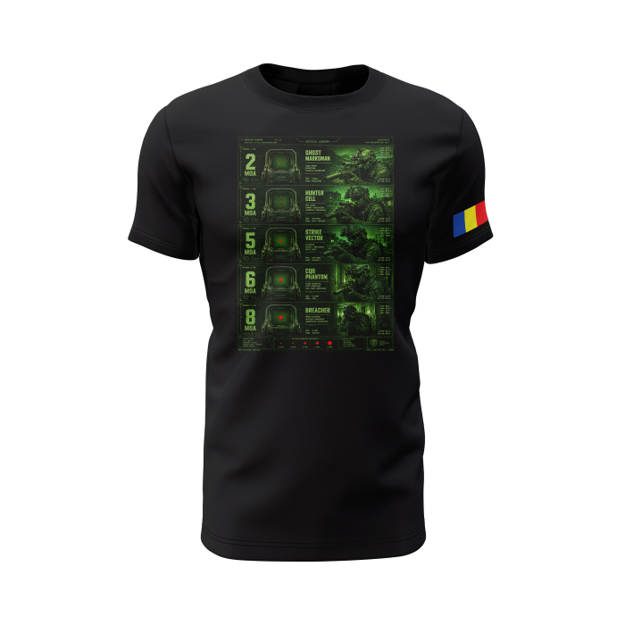 MOS - Tactical Operators - Tricou Premium din Bumbac 100%, 190 GSM, Pre-Micșorat - Negru [2]